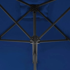 kék kültéri napernyő acélrúddal 300 x 230 cm