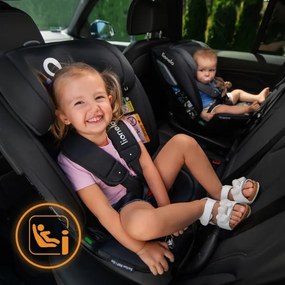 Lionelo - Forgatható autósülés alappal BASTIAAN i-Size 40-150 cm fekete karbon