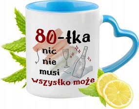 Születésnap 80 80-es 80-as évek Kék Bögre Szív Alakú Füllel Ajándék