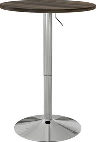 HOMCOM kerek állítható bárasztal 2 személyes, 69–91 cm, 360° forgatható lap, acél talp, dió | Aosom