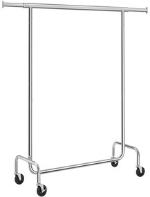 Nagy teherbírású fém ruhatartó kerekekkel, 130 kg-ig terhelhető,  hossza 110-150 cm