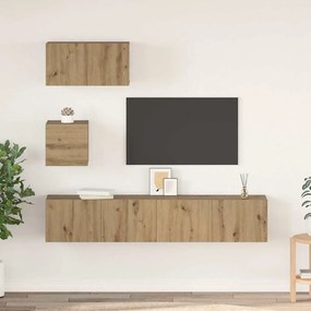 TV Szekrény Szett 4 pcs kézműves tölgy 80 x 30 x 30 cm Faanyag