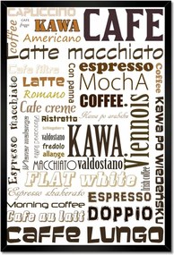 Poszterek keretben 40x60 Kávé típusok