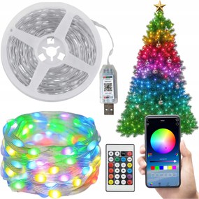KarĂĄcsonyfa lĂĄmpĂĄk 200 led rgb wifi smart usb alkalmazĂĄs szalag többszĂnƱ 20m