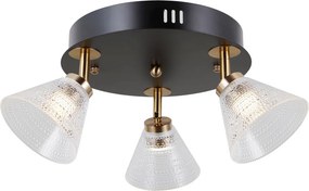 Italux modern spot lámpa orella matt fekete átlátszó arany itxwl-34393-3r-bkhbr