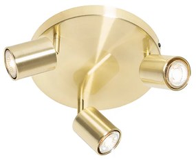 Modern mennyezeti lámpa sárgaréz állítható kerek 3-lámpás - Java