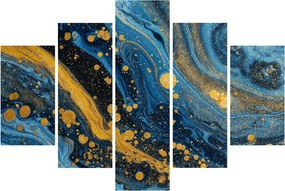 Kép - Kék absztrakció arannyal (150x105 cm)