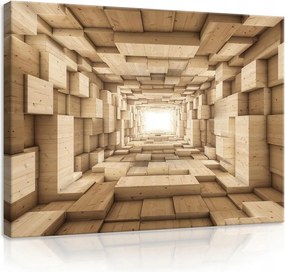 Vászonkép 60x40 Alagút 3D fa absztrakt geometria perspektíva mélység