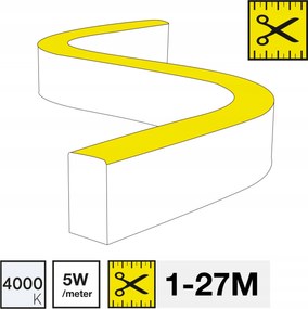 Led szalag Slc Neon Flex oldalra szerelhető 4000K 5W 238LM 1-27M IP67