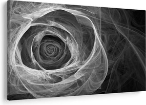 Kép - Absztrakt rózsa fekete-fehér (90x60 cm)