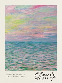 Festmény reprodukció Sunset at Pourville - Claude Monet, (30 x 40 cm)