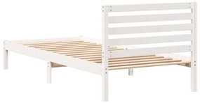 Ágykeret fejtámlával Fehér 80 x 210 cm Tömör fenyőfa