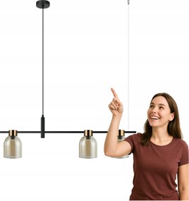 Függőlámpa Servio PND-66892-3-BK-AMB Italux