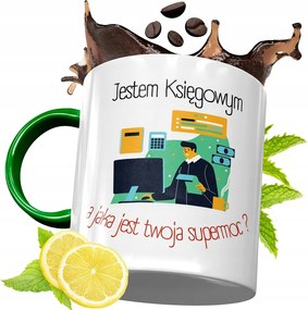 Zöld Bögre Könyvelőnek Ajándékba, fényképes nyomattal