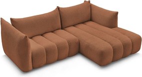 Narancssárga buklé sarokkanapé (jobb oldali-heverő résszel) Azra – Bobochic Paris