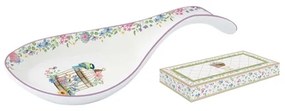 Spring Bloom húsvéti porcelán fekvő fakanáltartó díszdobozban