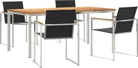 vidaXL Kert étkező szett 5 pcs Barna Tömör Teakfa