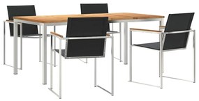 vidaXL Kert étkező szett 5 pcs Barna Tömör Teakfa