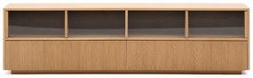 Natúr színű TV-állvány tölgyfa dekorral 200x54x40 cm Helvine – Kave Home
