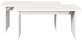Dohányzóasztal 2 pcs Fehér 100 x 69 x 35.5 cm Tömör fenyőfa