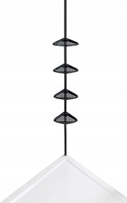 Teleszkópos Zuhanypolc Állítható Fém Fekete 85-250 CM