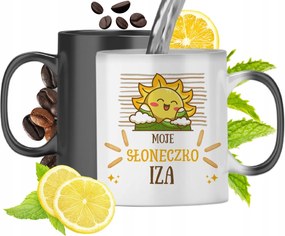 Mágikus bögre Iza számára fekete matt nyomott mintával 330ml