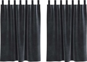 vidaXL Sötétítő függönyök 2 pcs Sötétszürke 140 x 140 cm Bársony