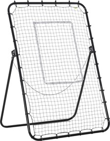 HOMCOM Foci Visszapattanó, Összecsukható Foci Kapu, Visszapattanó Fal 4 Állítható Szinttel, Fém Keret Gyerekeknek és Felnőtteknek 123 x 73 x 178.5 cm,