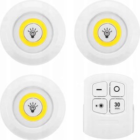 3 Db-os Vezeték Nélküli Led Cob Lámpa Szett Távirányító