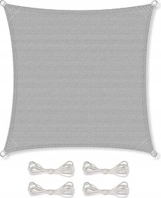 Kerti napvitorla Uv védelem szögletes világosszürke 2x2 m