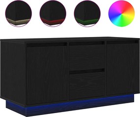 vidaXL fekete tölgy TV-szekrény LED-világítással 100x41x50 cm