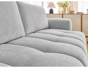 Világosszürke kinyitható-tárolóhelyes kanapé 251 cm Fuji – Bobochic Paris