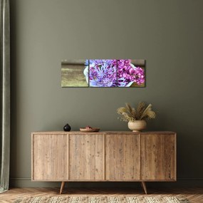 Kép a dekorációról levendulával (órával) (90x30 cm)