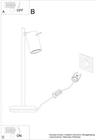 Sollux SL.1091 - Asztali lámpa RING 1xGU10/10W/230V fekete