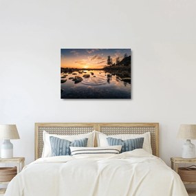 A vízfelület képe naplementekor (üvegen) (70x50 cm)