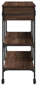 barna tölgyszínű szerelt fa konyhai kocsi 105 x 42 x 95 cm