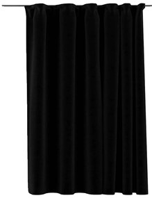 vidaXL 2 db fekete vászonhatású sötétítőfüggöny kampókkal 290 x 245 cm