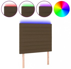 sötétbarna szövet LED-es fejtámla 80x5x118/128 cm