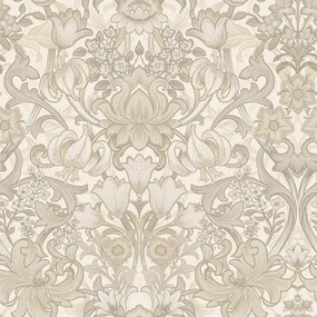 Holden Decor Tales of the Manor Fleurmont bézs damaszt mintás vlies tapéta – 91901