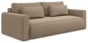 Világosbarna bársony kinyitható-tárolóhelyes kanapé 238 cm Kapua – Makamii