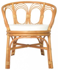 világosbarna természetes rattan és vászon étkezőszék párnával