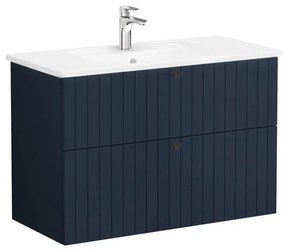 Fürdőszoba szekrény mosdóval VitrA Root 100x67x46 cm kék szőnyeg ROOTG100BINTS