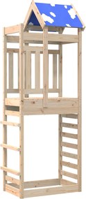 vidaXL Játék Torny Barna 85 x 52,5 x 239 cm Tömör fenyőfa