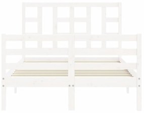 fehér tömör fa ágykeret fejtámlával 120 x 200 cm