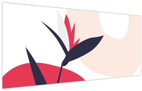 Kép - Rózsaszín virágos absztrakció N⁰1 (120x50 cm)