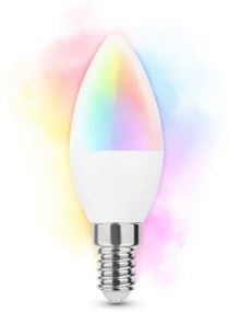 Led lámpatest , égő , gyertya , E14 , 4.9W , RGB  , CCT , dimmelhető , WIFI , TUYA , Modee
