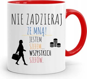 Piros Bögre A Főnöknek Ne Szórakozz Velem fényképes nyomattal