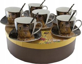 Home Elements Luxus teáskészlet 6 személyes Klimt Kiss sötét