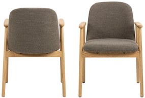 MAZZONI EXPORT RODERIC Barna Taupe (Monza 40 szövet)/olajozott tölgyfa váz - RETRO FA SZÉK BOUCLÉ  NAPPALIBA ÉTKEZŐBE KONYHÁBA