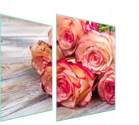 Üveg Tűzhelyvédő Főzőlap 70x52 Rózsa Edzett Üveg